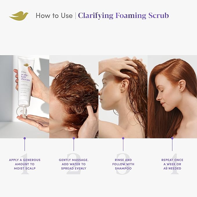 Dove Density Boost Clarifying Foaming Scrub Scalp + Hair Therapy for gentle scalp exfoliation, with Vitamin B3, Zinc and 0% sulfates, 9 oz