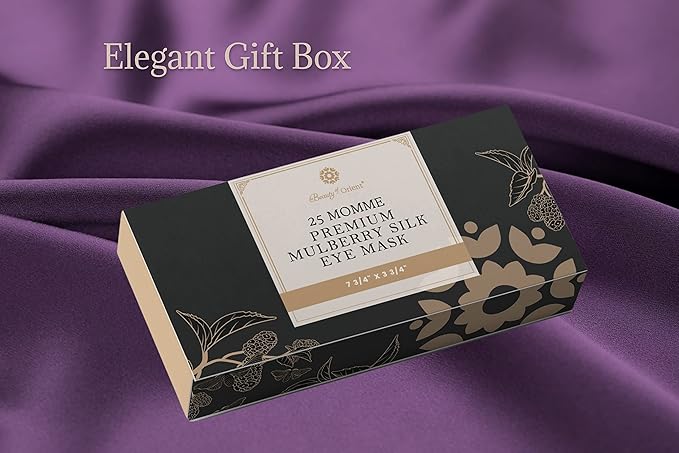 Premium Handcrafted 25 Momme Mulberry Silk Eye Mask for Sleeping (Purple Passion)