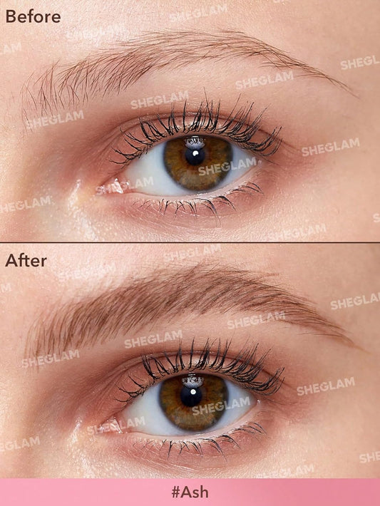 SHEGLAM Brow-Fection Angled Brush & Dip Upgraded Microblading Eyebrow Pen Long Lasting Waterproof Easy To Color-Ash