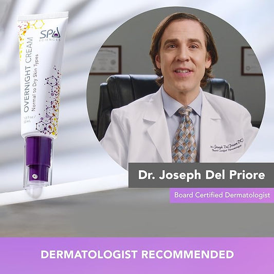 Spa Sciences - Overnight Cream For Normal to Dry Skin Types - Made in the USA- Rejuvenating Formula - With Ceramides, Hyaluronic Acid, Bakuchiol and Squalane - Restore, Hydrate, Nourish - Vegan -1.8oz