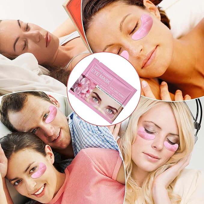 Under Eye Mask Patches, 30 Pairs Collagen Hydrating Moisturizing Smoothing Gel Pads for Puffy Eyes Bags,Dark Circles,Puffiness,Fine Lines,Wrinkles,Anti-Aging Sakura