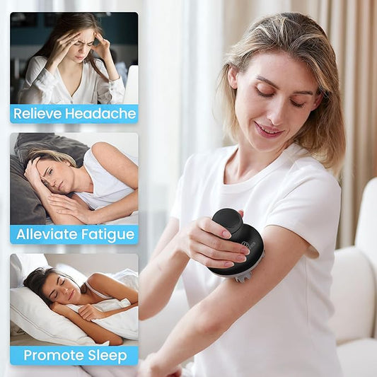 COMFIER Electric Scalp Massager Hair Growth, Cordless Head Massager Scalp Stress Relax, Waterproof Handheld Hair Scratcher with 84 Silicone Nodes, Gift for Men Women