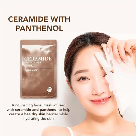 SKIN627 Bulk 24PK Face Masks Skincare, Facial Mask, Sheet Masks Korean (24PK Ceramide with Panthenol)