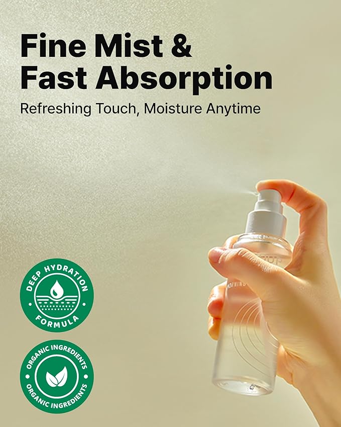 MAY COOP Raw Morning Dew Face Mist – Korean Hydrating Facial Spray with 87% Maple Water & Hyaluronic Acid - Refreshing & Lightweight Formula for Sensitive Skin, 2.71 fl.oz.