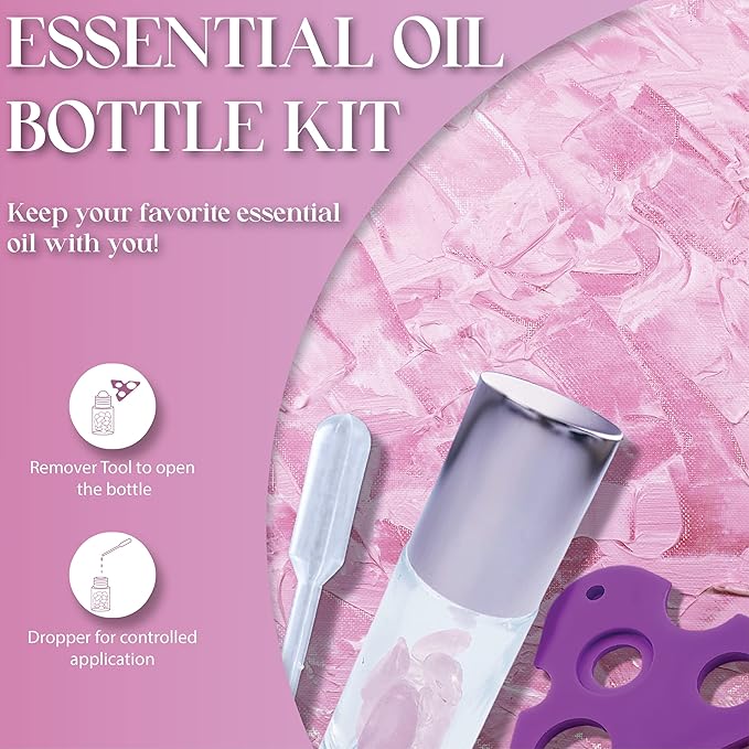 Rose Quartz Face Roller Gua Sha - Rose Quartz Gua Sha Skin Care Set Includes Pink Face Roller & Scraper Tool, Face Sponge, Scented Candle, & Crystal Oil Bottle