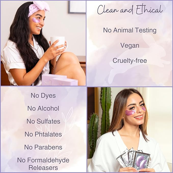 Under Eye Masks (20 Pairs) Collagen & Hyaluronic Acid - Reduce Wrinkles, Dark Circles, Puffy Eyes, Bags, Anti Aging Patches & Face Moisturizer Sensitive Skin Safe- Mothers Day