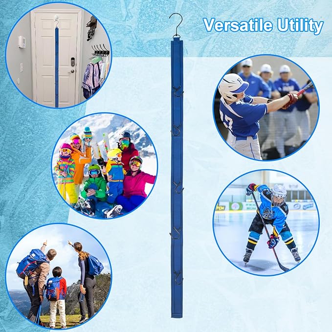 1 PACK Hockey Drying Rack,Hockey Equipment Gear Drying Rack,Portable Sports Gear Organizer Hanging Straps,Ice Goalie Hockey Gifts For Boys Football Baseball Catcher.Outdoor Camping Must Haves (Blue)