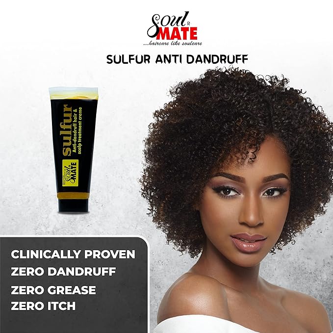 SOUL MATE Sulfur Anti-dandruff Hair Cream With Menthol (5.9oz) | Fast Relief With Herbal Extract | Scalp Treatment For Dry Itchy Scalp | Dandruff Free Hair Moisturizer