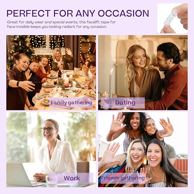 ACADA Face Lift Tape Invisible Face Tape Lifting, Instant Face Lifting Tape for Wrinkles, Face Tape for Wrinkles and Double Chin with Natural Lift & Youthful Look 200pcs