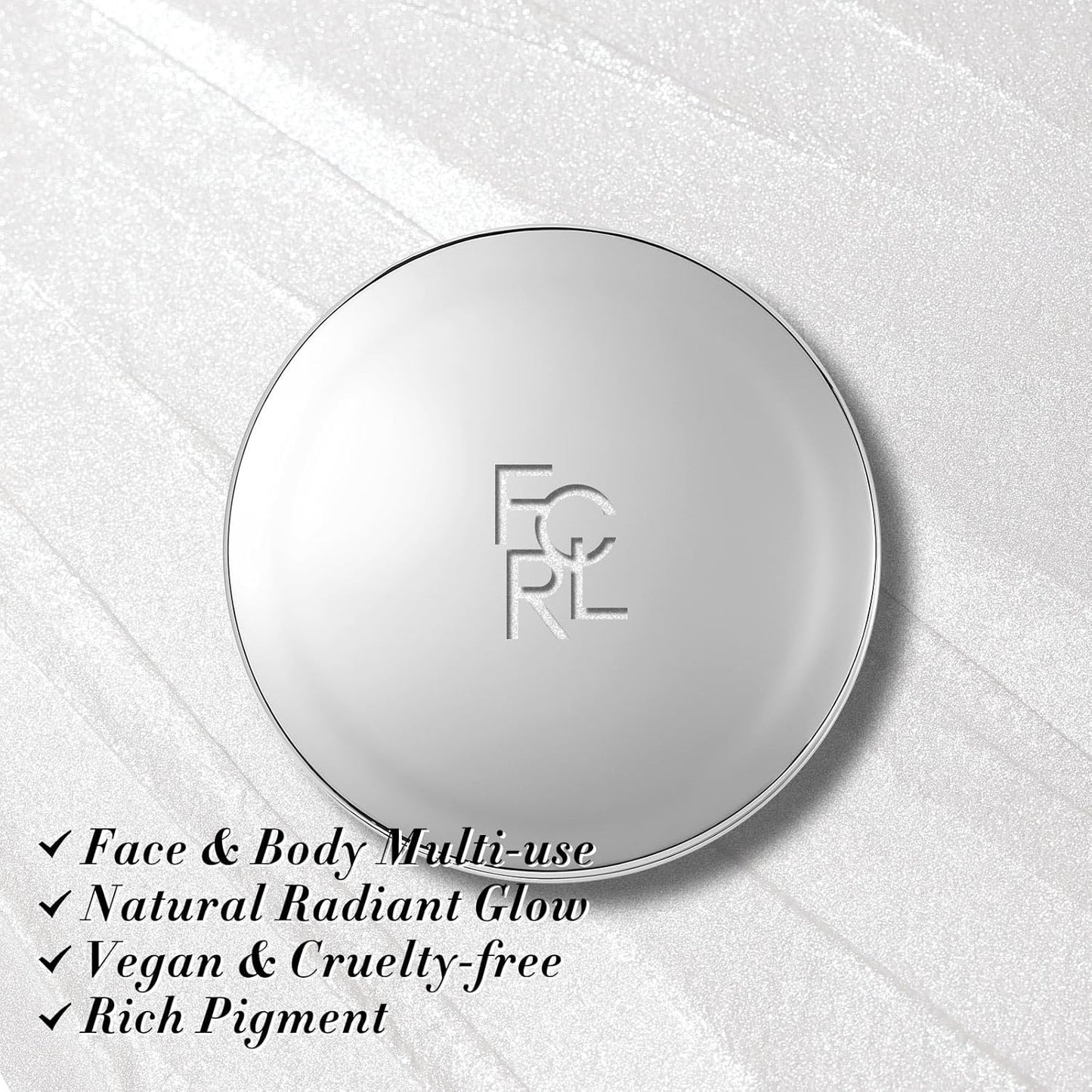 FOCALLURE Shimmer Face Highlighter Makeup Powder, Gel to Powder Glow Finish, Leaving a Lightweight & Healthy Radiance, Long Lasting Luminous Face Body Highlighter Makeup,WT01 The Ice Planet