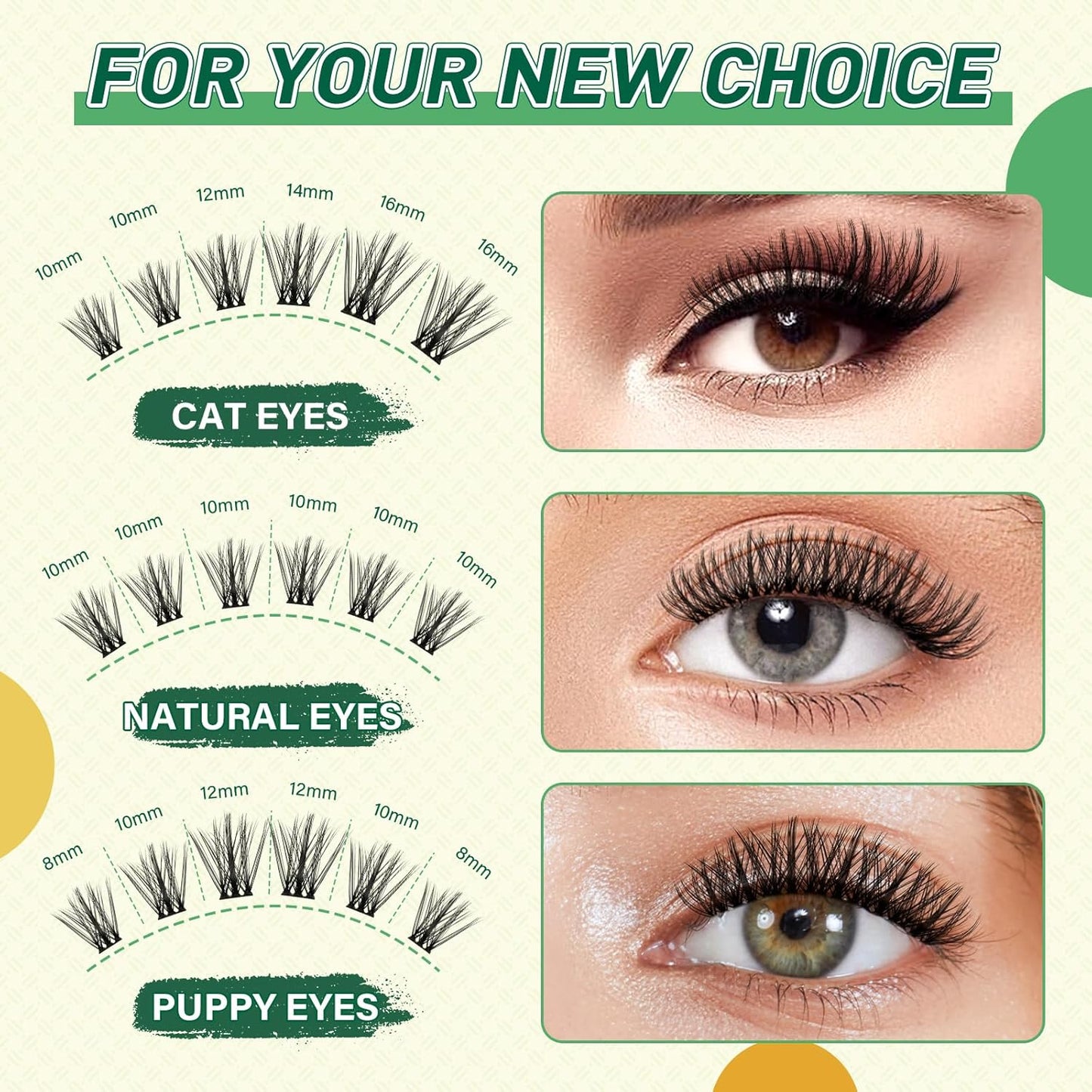 DIY Lash Extension Kit KEYYOU 144pcs Lash Clusters Eyelash Extension Kit with Mascara Brush Bond and Seal Lash Glue Remover Lash Applicators Lash Brush for DIY Lash Extensions (Y08 Kit)