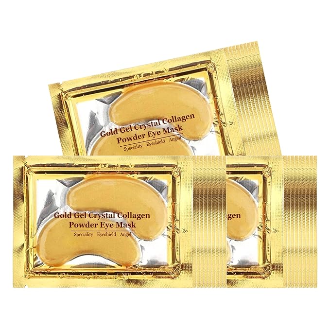 Under Eye Patches - 30 Pairs 24K Gold Moisturizing Under Eye Mask, Anti Aging Collagen Eye Masks Skincare Eye Patches for Puffy Eyes and Dark Circles, Gold