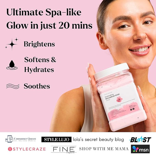 Jelly Mask for Facials - 24 Flavors Hydrating & Brightening Jelly Face Masks | Free Jade Roller & Spatula | Bulgarian Rose, Lavender, Hyaluronic Acid, 24K Gold face mask skin care |Vajacial Jelly Mask