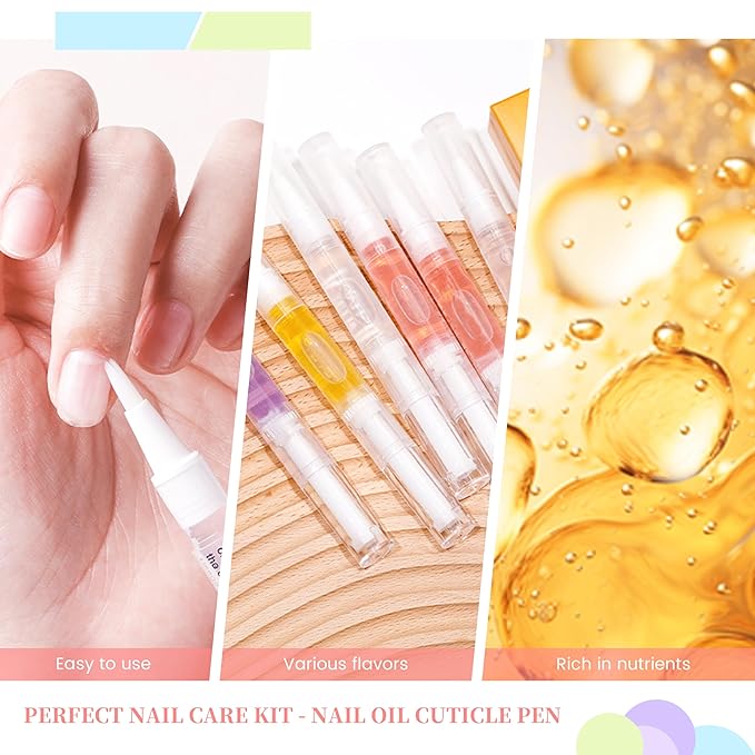 Cuticle Oil Pen Nail Oil Cuticle Pen Nail Care Kit Nourish Oil Repair Enhance Nail Surface for Salon Use(6pcs)