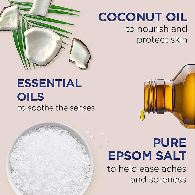 Dr Teal's Salt Soak with Pure Epsom Salt, Nourish & Protect with Coconut Oil, 3 lbs