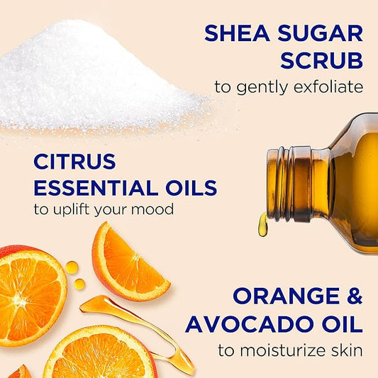 Dr Teal's Shea Sugar Body Scrub, Citrus with Essential Oils & Vitamin C, 19 oz (Pack of 3)