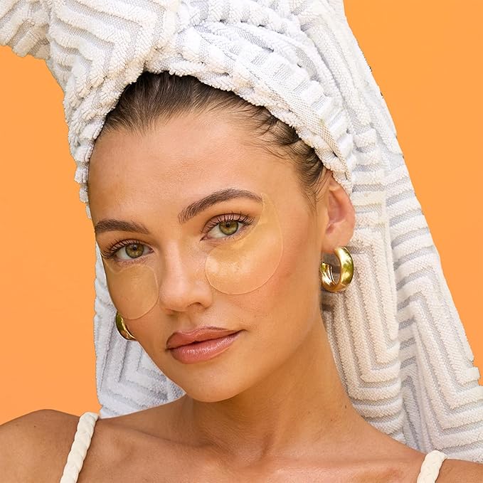 Derma E Vitamin C Bright Eyes Hydro Gel Under Eye Patches (5 Pairs), Allantoin, Caffeine & Vitamin B3, Eye Masks to Helps Reduce Fine Lines, Wrinkles, Dark Circles & Puffy Eyes,10 Ct