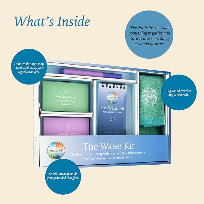 The Water Kit - Jump Into Spring with Selfcare - Wash Away Negative Thoughts for Stress Relief and Healing - Care Kit by Two Sage Sisters