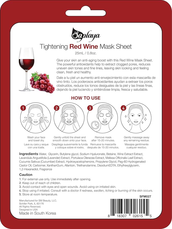 Face Masks 6 Pack Scented Facemask Sheets Skin Care Mask Single Scent K-Beauty Natural Formula