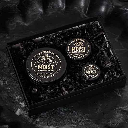 Moist Shea Butter Cream | Lavender & Eucalyptus | MEDIUM (3.5oz) | Organic Body Butter | Hand/Body Moisturizer | Clean Skincare | Aids Dry Skin | Lasting Moisture | Rich & Velvety Texture