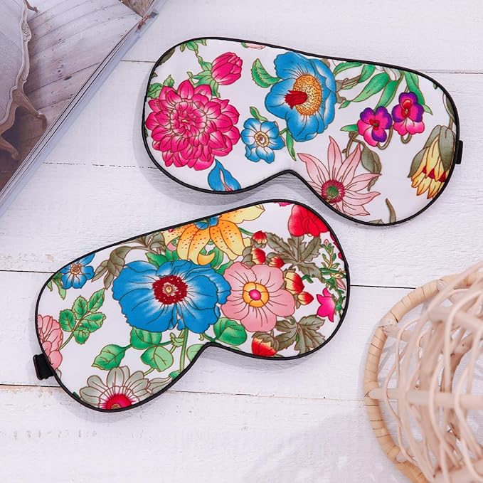 Maxfeel 100% Pure Silk Eye Mask - Sleep Eye Cover in Printed Colors (#10)