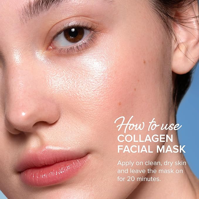 MAREE Collagen Facial Mask with Hyaluronic Acid 2 PACK - Sheet Face Masks Skincare with Green & Red Algae Extract - Hydrating Mascarillas Faciales For Women Skin Care