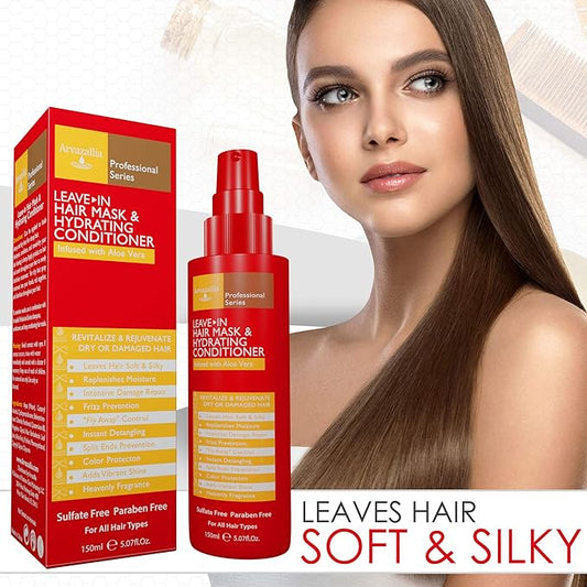 Arvazallia Leave-in Hair Mask and Hydrating Conditioner Spray for Dry or Damaged Hair - Professional Grade Leave-in Conditioner and Moisturizer