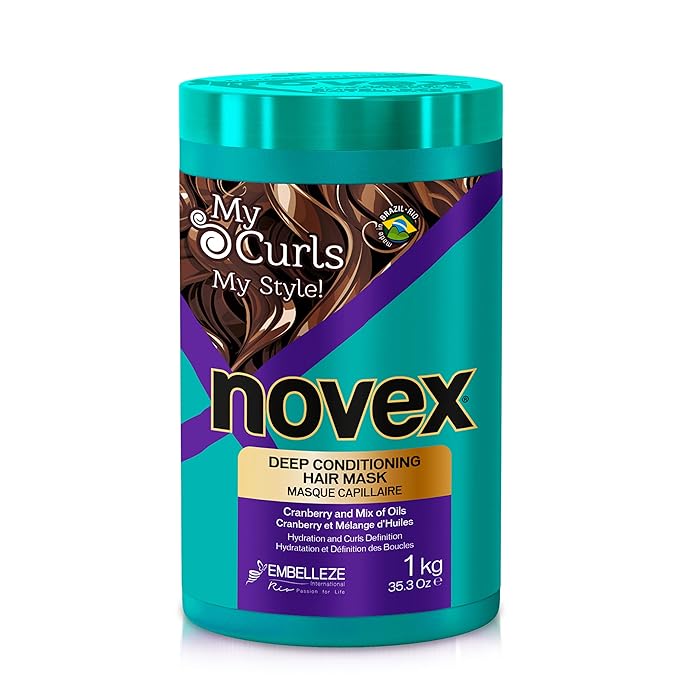 Novex My Curls Deep Conditioning Hair Mask Cream (35.2oz) Moisturizing Treatment Defines Curls, Controls Volume, Reduces Frizz, Adds Softness, for All Curly Hair Types