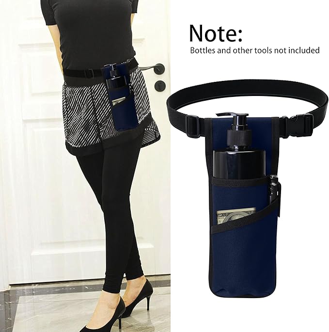 Massage Bottle Bag Massage Oil Holster Lotion Holster Massage Therapist Massage Oil Holster Massage Lotion (TH-XJ1kd-Dark blue)