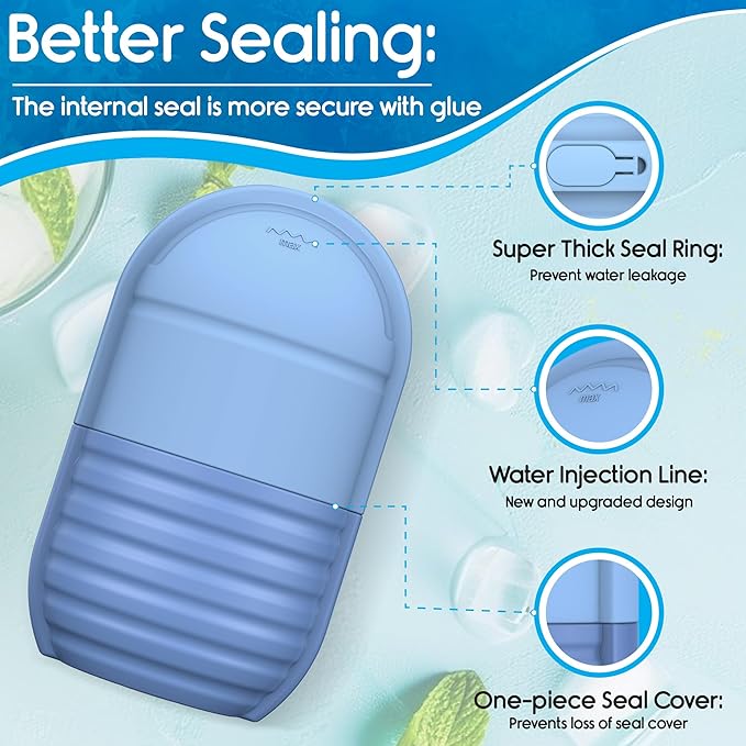 1Pcs Ice Roller for Face, Ice Face Roller, Reusable Silicone Ice Mold for Face, Facial Beauty Ice Roller Skin Care Tools for Shrink Pores Anti Wrinkle Reduce Puffiness (Rose)