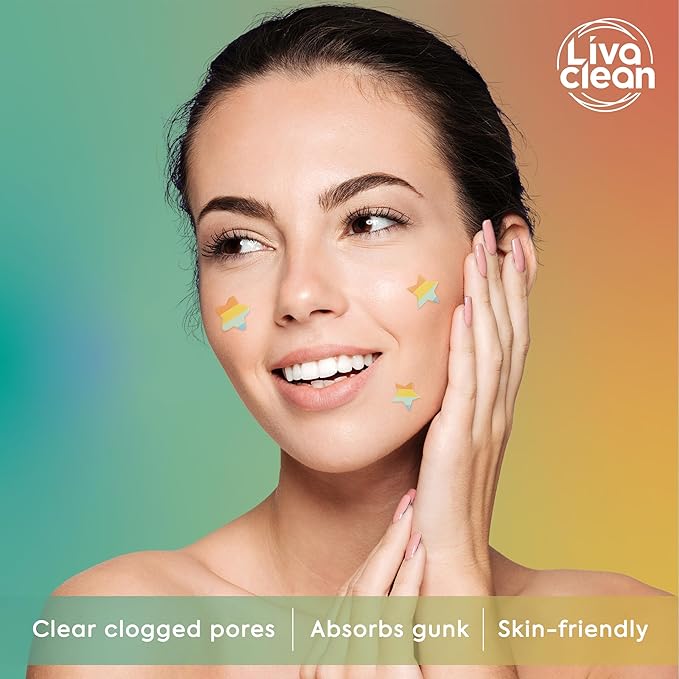 LivaClean 240 CT Rainbow Superstar Acne Patches w/Salicylic Acid & Tea Tree, Rainbow Star Patch Star Pimple Patch Pimple for Face Acne Patches Cute Zit for Face