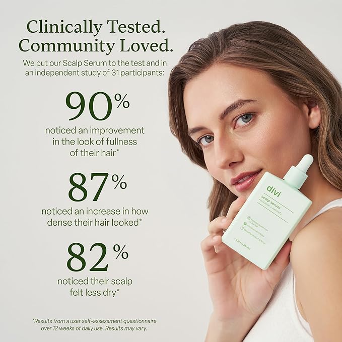 Divi Hair Scalp Serum for Women and Men - Revitalize and Balance Your Scalp - Improves Appearance of Thinning Hair, Nourishes the Scalp and Helps Remove Product and Oil Buildup, 100ml