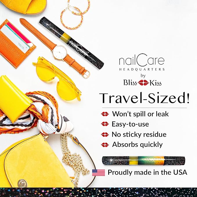 Cuticle Oil Pen for Nails - Nail Strengthener & Growth Serum for Damaged Nails, Hangnails w/Jojoba cuticle oil—Mixed Fragrances - Holographic Glitter Pens 4-Pack