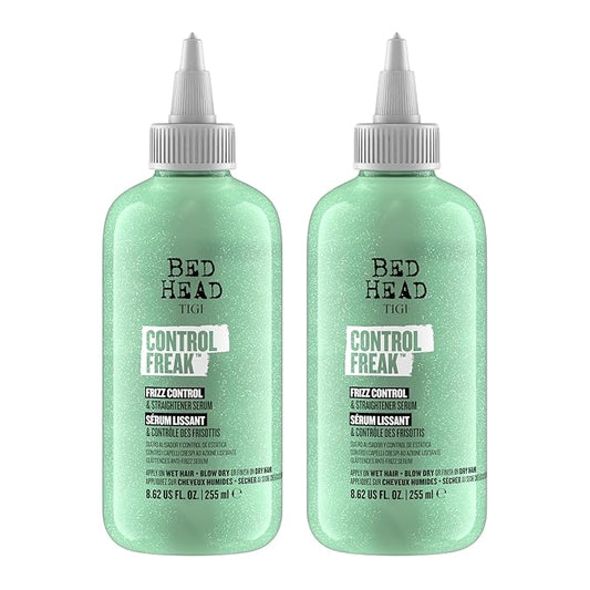 Bed Head TIGI Control Freak Frizz Control & Straightening Serum - Use for Anti-Frizz & Smoothing - For Frizzy, Curly & Coarse Hair - Use on Damp & Dry Hair - Fly Away Hair Tamer - 8.62 oz (2 Pack)