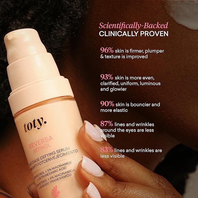 toty By Sofia Vergara - Reversa Retinol Photoage-Defying Serum - Anti-Aging to Reduce Lines and Wrinkles for Firm and Plump Skin - 0.5% Micro-Encapsulated Retinol, 5% Niacinamide, 2% NAG - 1.0 fl oz