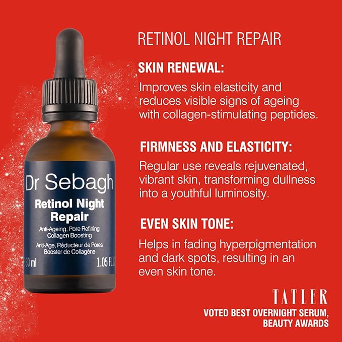 Retinol Night Repair - (1 fl oz) | High-Strength Retinol Hydrates & Protects Skin | Promotes a Radiant Complexion | Enriched with Squalane, Rosehip Oil & Vitamin E | Boosts Collagen