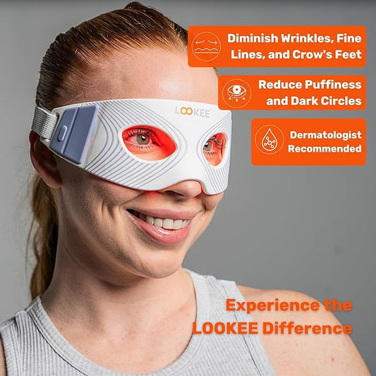 LOOKEE ReviveGlow Pro LED Eye Rejuvenator Red Light Therapy for Eyes - Anti-Aging, Fine Lines & Wrinkle Reduction, Mood & Sleep Improvement