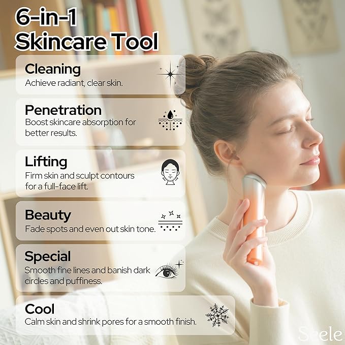 SEELE 6-in-1 Luxe Skin Transformer, Rapid Firming & Radiance, Wrinkle Smoothing, Deep Hydration, Neck Lift & Eye De-Puffing – Your Anti-Aging Solution., Apricot Crush