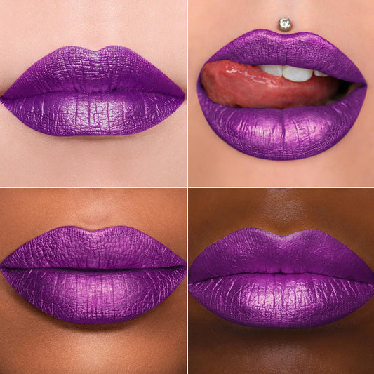 MAKI YIKA Purple Lipstick for Women Metallic Lipsticks Glitter Long Lasting Lipstick No Smudge No Transfer Liquid Lip Gloss (BR18 Amethyst)