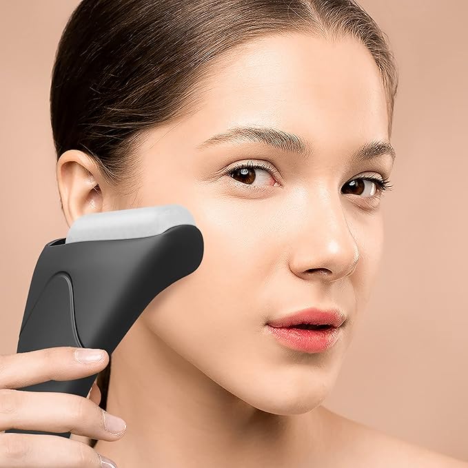 Ice Roller & Gua Sha Set, Skin Care for Face Wrinkles and Puffiness, Self Facial Massage Tools