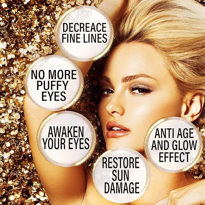 24K ULTIMATE Eye Care Set - Luxurious Anti-Aging Masks & Serum - Effective Under Eye Treatment for Puffiness, Dark Circles, Wrinkles