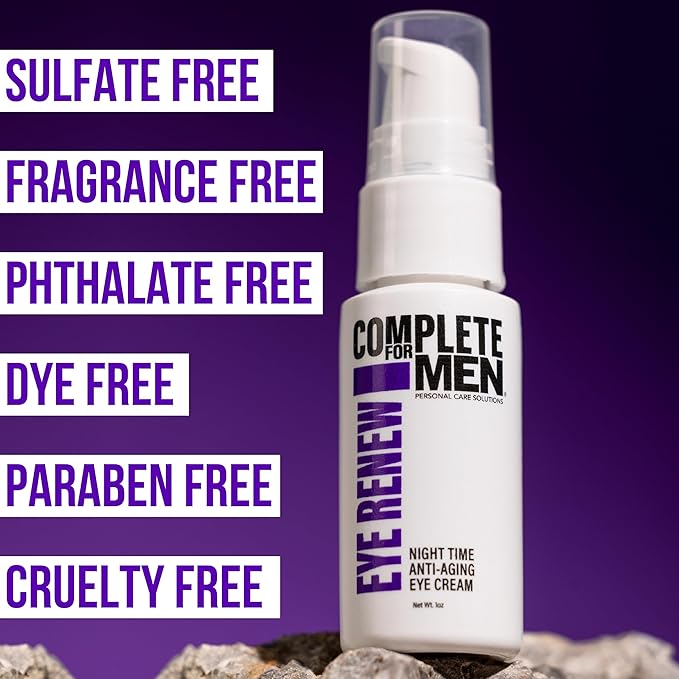 Eye Renew Night Time Anti Aging Eye Cream for Dark Circles Under Eye Treatment, Eye Repair Cream, Puffy Eyes Treatment with Vitamins, Improves Tone & Texture, Light Mens Eye Cream