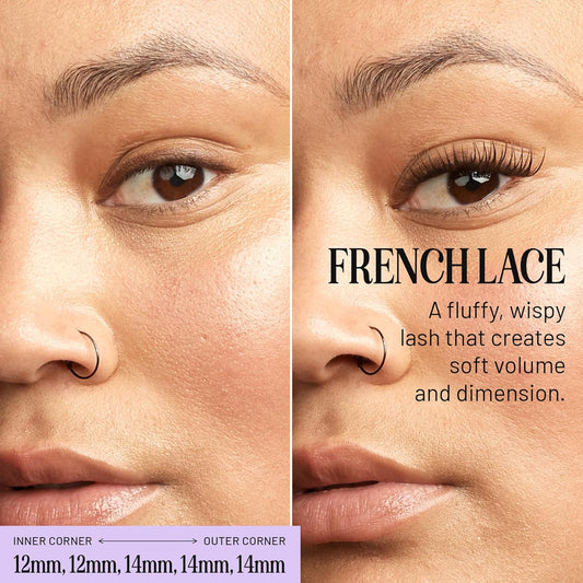 Lilac St - French Lace Glamorous Faux Eyelash Clusters (10mm) - Delicate & Wispy - DIY Lash Extension Wisps - Lightweight & Lifelike - Korean Silk - Lasts 10 Days - Cruelty Free, Vegan - 10 Lashes