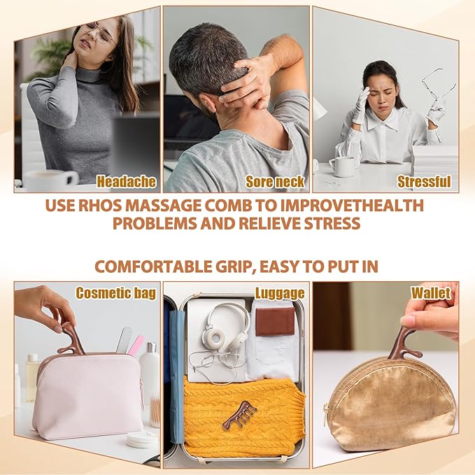 Wooden Scalp Massager, Loc Labor Birthing Comb Sandalwood Gua Sha Wide Tooth Hair Brush Natural Wood Meridian Massage Comb for Hair Growth, Relaxing Scalp Care Tool, Women and Men