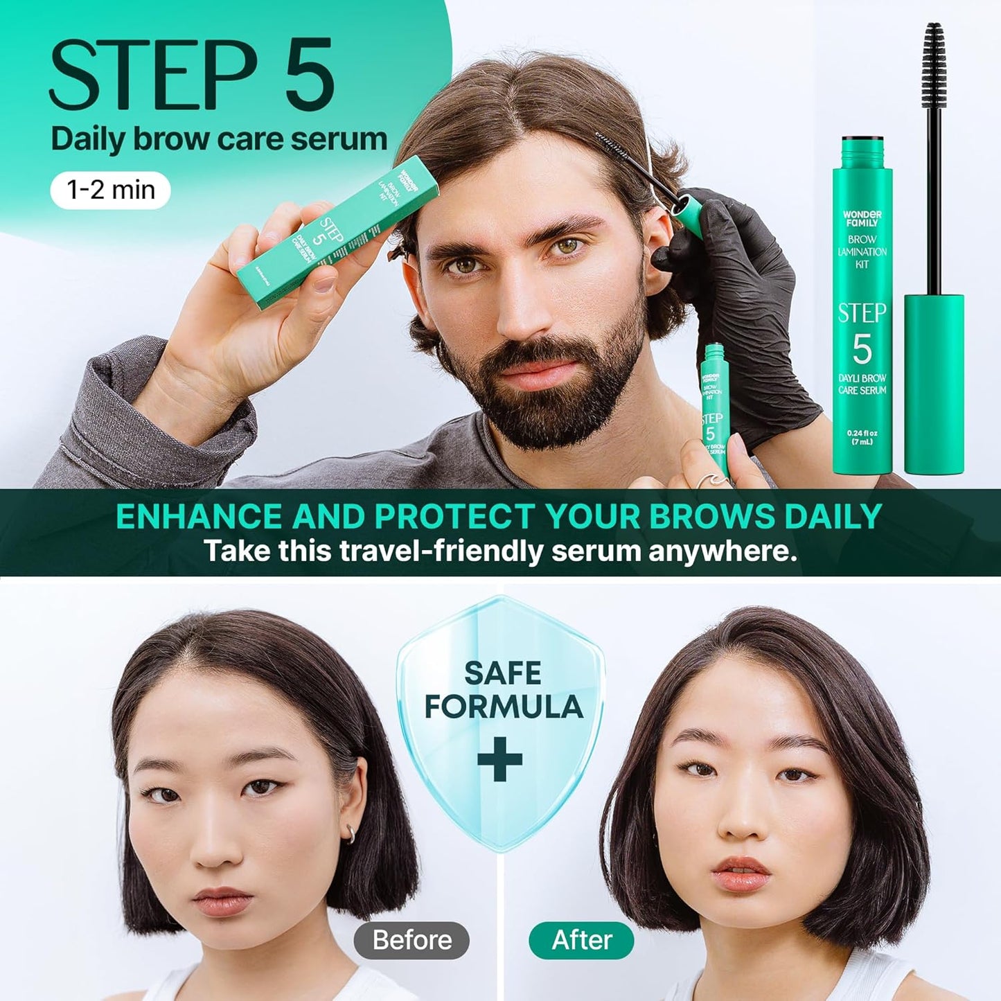 PRO Brow Lamination Kit – Eyebrow Lamination Kit with 5-Step Lifting System, Styling Brushes, Brow Rulers & Nourishing Serum – At Home Eye Brow Lamination Kit for Fuller, Defined Brows