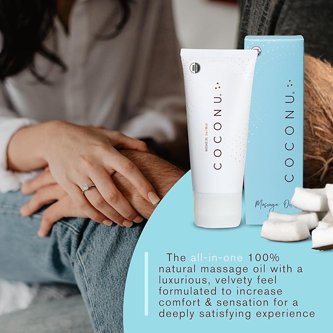 Coconu Oil Based Massage Oils for Date | Organic Coconut Body Oil | Natural & Clean Ingredients, Body Oils for Men, Women, Couples & Personal Use | 3 Oz