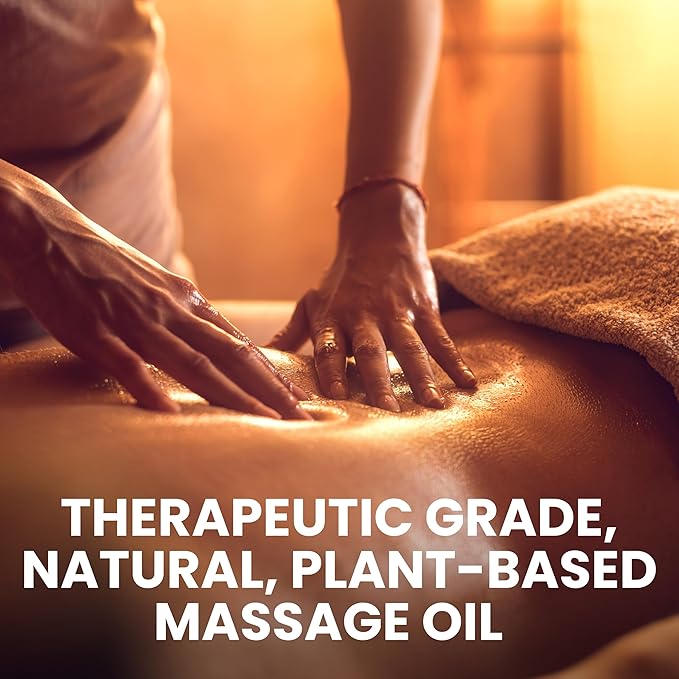 Sore Muscle Massage Oil with Arnica, Tea Tree & Eucalyptus Oils, Massage Oil for Massage Therapy, Muscle Relief, Relaxation, Tension & Skin Softening for Professional & Home Use (Pack of 2)