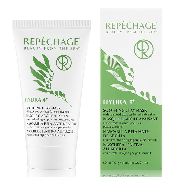Repechage Hydra 4 Soothing Clay Mask - Calming Clay Mask For Sensitive Skin, Deeply Cleanses with Lactic Acid, Reduces Redness with Vitamin E and Shea Butter, For Dry and Sensitive Skin, 2 fl oz.