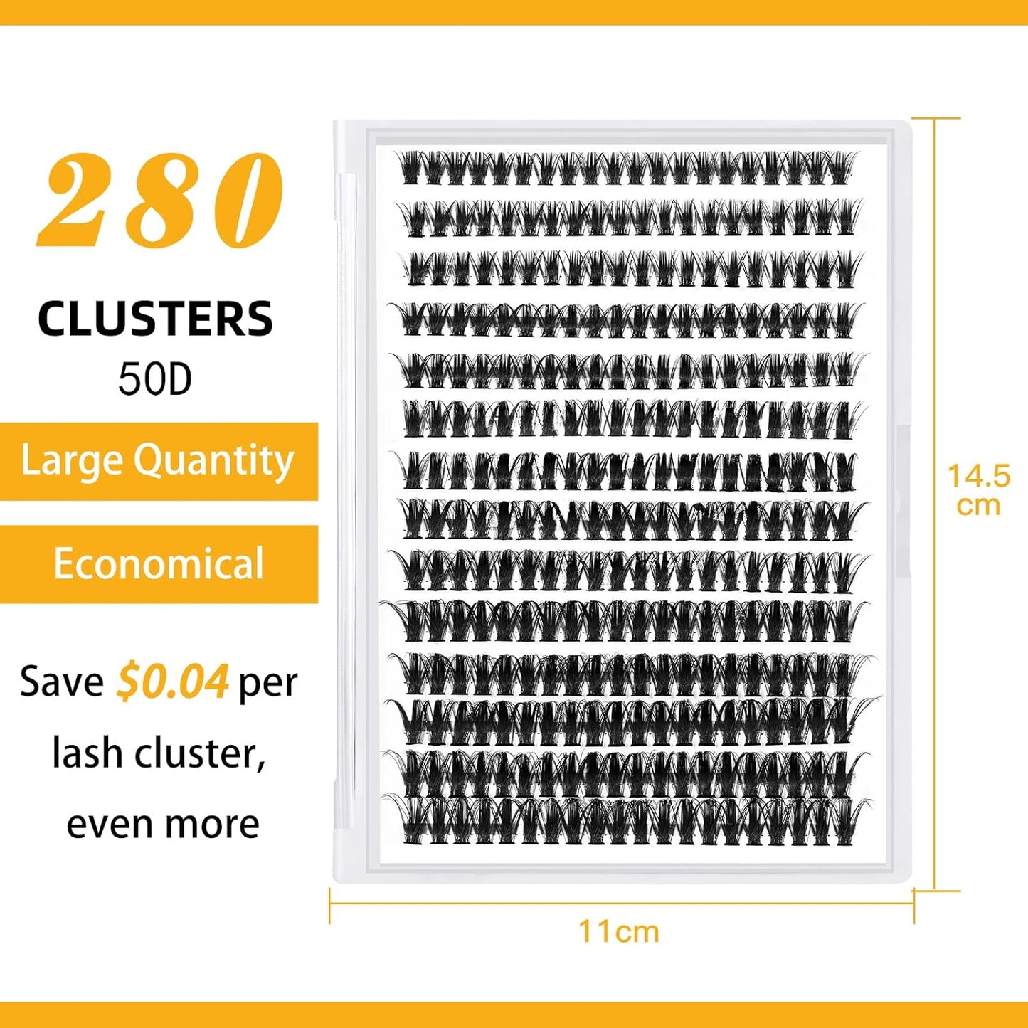 B&Qaugen Lash Clusters 50D-D-11mm Individual Lashes 280 Clusters False Eyelash 30D 40D 50D Lash Clusters Extensions Individual Lashes Cluster DIY Eyelash Extensions at Home (50D-D,11mm)