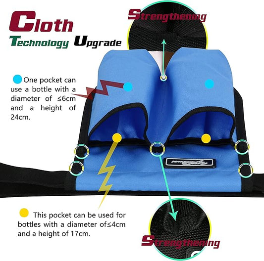 Massage Bottle Bag Massage Therapist Holster Massage Lotion Holster Massage Oil Holster(YR-2KD-Blue)